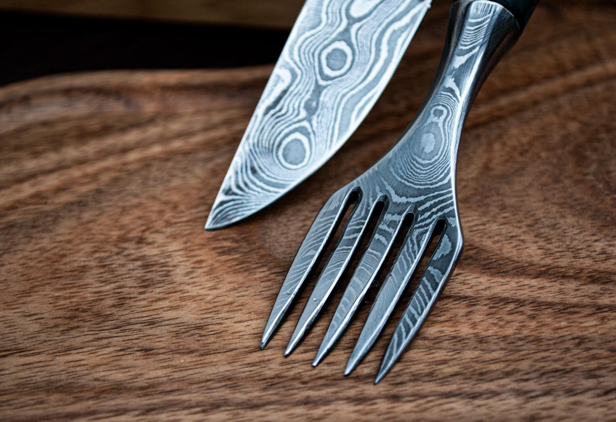 Steak set with sugar maple wood